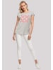 F4NT4STIC T-Shirt Blumenmuster Coral in grau meliert