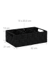 relaxdays Aufbewahrungskorb in Schwarz - (B)32x (H)10 x (T)21 cm