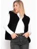 SASSYCLASSY Teddyweste mit Taschen in Schwarz