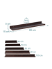 relaxdays Wandregal in Dunkelbraun - (B)80 x (H)5 x (T)15 cm