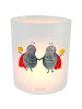 Mr. & Mrs. Panda Windlicht aus Glas Sternzeichen Zwilling ohne S... in Transparent