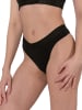 Yenita® Strings 3er Set Damen Tanga mit elastischem Logobund in schwarz
