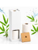 relaxdays Toilettenpapier Aufbewahrung in Weiß/ Natur - (B)14 x (H)46,5 x (T)14 cm