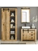 Furn.Design Badmöbel-Set 5-teilig, Used Wood hell, anthrazit, Badkombination mit Waschbecken