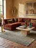 Jute-Teppich Handgewebt WEAVER 24% Wolle Naturfaser Boho Wohnzimmer in Grün