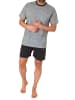NORMANN kurzarm Schlafanzug Shorty Pyjama print - 78213 in anthrazit