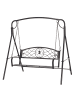 Outsunny Hollywoodschaukel in Schwarz 167L x 123B x 175H cm