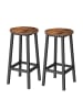 VASAGLE 2er-Set: Barhocker Barnet in Braun-Schwarz - (B)32 x (H)64 x (T)32 cm