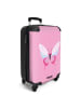 NoBoringSuitCases Suitcase, Koffer, Reisekoffer Schmetterling rosa weiß