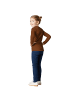 tectake Einfarbiges Langarm-Shirt für Kinder, braun
