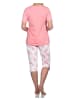 NORMANN Kurzarm Pyjama Schlafanzug Caprihose Homewear und Ananas - 78842 in rosa