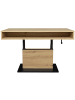 58 aufm Kessel COUCHTISCH Höhenverstellbar Else 2 110x59x60 Holzwerkstoff Asteiche