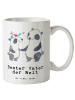 Mr. & Mrs. Panda Teebecher Panda Bester Vater der Welt mit Spruch in Weiß