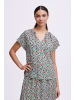 b.young Kurzarmbluse BYMMMJOELLA VNECK TOP 2 - 20814523 sommerliche Bluse mit Schnürung in Blau