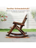 COSTWAY Schaukelstuhl Garten in Braun
