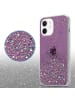 cadorabo Hülle für Apple iPhone 12 MINI Glitter in Lila mit Glitter