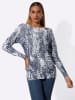 creation L Modal-Baumwoll-Pullover in marine-ecru-bedruckt