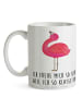 Mr. & Mrs. Panda Tasse Flamingo Stolz mit Spruch in Weiß