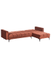 Beliani Schlafsofa ALNES in Rot/Schwarz - (W) 266 x (H) 77 x (L) 184 cm