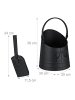 relaxdays Kohleneimer mit Schaufel in Schwarz - 6,5l