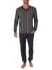 NORMANN Schlafanzug lang Pyjama Bündchen Kuschel interlock - 81490 in grau