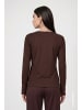 monari Langarmshirt mit Strassdetails in black coffee