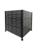 relaxdays Mülltonnenverkleidung "Line" in Schwarz - (B)240 x (H)120 x (T)4 cm