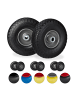 relaxdays 8x Sackkarrenrad in Schwarz/ Grau - 3.00-4