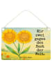 Mr. & Mrs. Panda Schild Blume Sonnenblume Design mit Spruch in Weiß