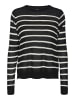 Vero Moda Weicher Feinstrick Pullover Rundhals Sweater Streifen VMNOVA in Schwarz-2