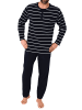 NORMANN langarm Pyjama Schlafanzug Streifen - 68141 in marine