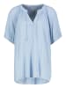 Eight2Nine Leichte Bluse mit V-Ausschnitt und Raffung Detail in Blau