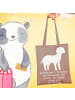 Mr. & Mrs. Panda Einkaufstasche Dalmatiner Charme mit Spruch in Braun Pastell