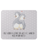 Mr. & Mrs. Panda Mauspad Pinguine Kuscheln mit Spruch in Grau Pastell