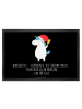 Mr. & Mrs. Panda Sauberlaufmatte Einhorn Weihnachtsmann mit Spruch in Schwarz
