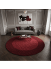 KADIMA DESIGN Teppich Hochflor Shaggy Waschbar Bordüre RHEIN Strapazierfähig in Rot