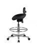 KADIMA DESIGN Arbeitshocker LOUISIANA Stoffbezug schwarz Drehhocker