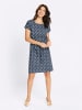 Sieh an! Jersey-Kleid in dunkelblau-ecru-bedruckt