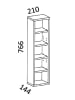 VCM  Holz CD DVD Stand Aufbewahrung Deko Regal Rasato L in Beton-Optik