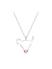 Alexander York Kette mit Anhänger KATZE mit Kristall light rose in 925 Silber in silber