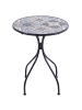 Beliani Outdoor Bistrotisch CIVITA in Schwarz/Blau/Braun - (W) 60 x (H) 75 x (L) 60 cm