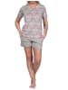 NORMANN kurzarm Shorty Schlafanzug Herz - 72875 in Grau