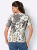 Sieh an! Kurzarmshirt in ecru-grau-bedruckt