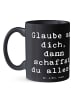 Mr. & Mrs. Panda Tasse Angst überwinden mit Spruch in Schwarz