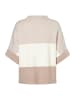 More & More weiter Halbarm-Pullover, Colorblock in beige/offwhite