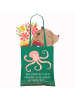 Mr. & Mrs. Panda Strandtasche Tintenfisch mit Spruch in Mint