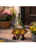 MARELIDA LED Solar Gartenfigur Zwerg mit WELCOME Schild H: 33cm