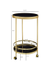 FineBuy Servierwagen in Gold / Metall / 45x45x0