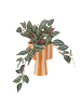 Butlers Blumentopf LINES mit Fuß in Orange / Beige