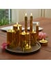 MARELIDA LED Kerze Kunststoff Timer H: 12,5cm in gold glänzend
